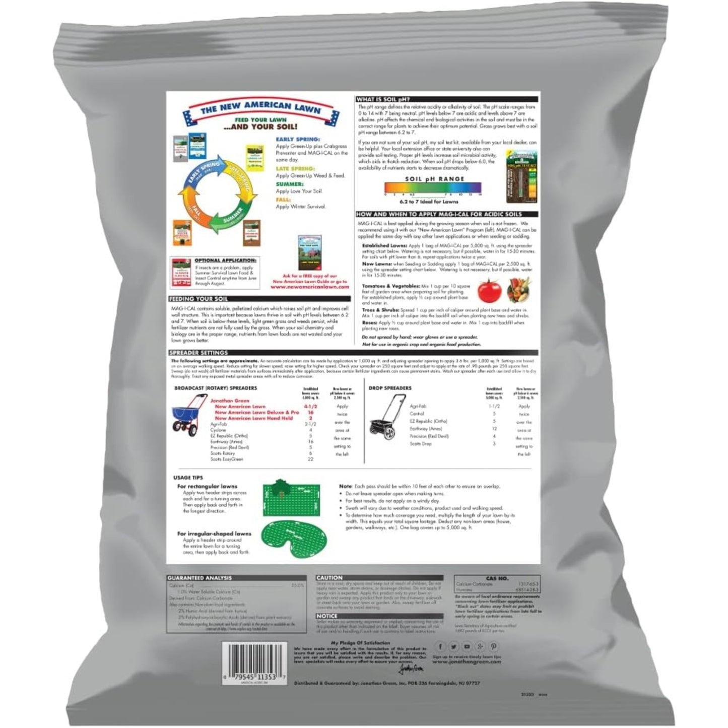 Jonathan Green (#11353) MAG-I-CAL for Lawns in Acidic + Hard Soils, 18# (2 Pack)