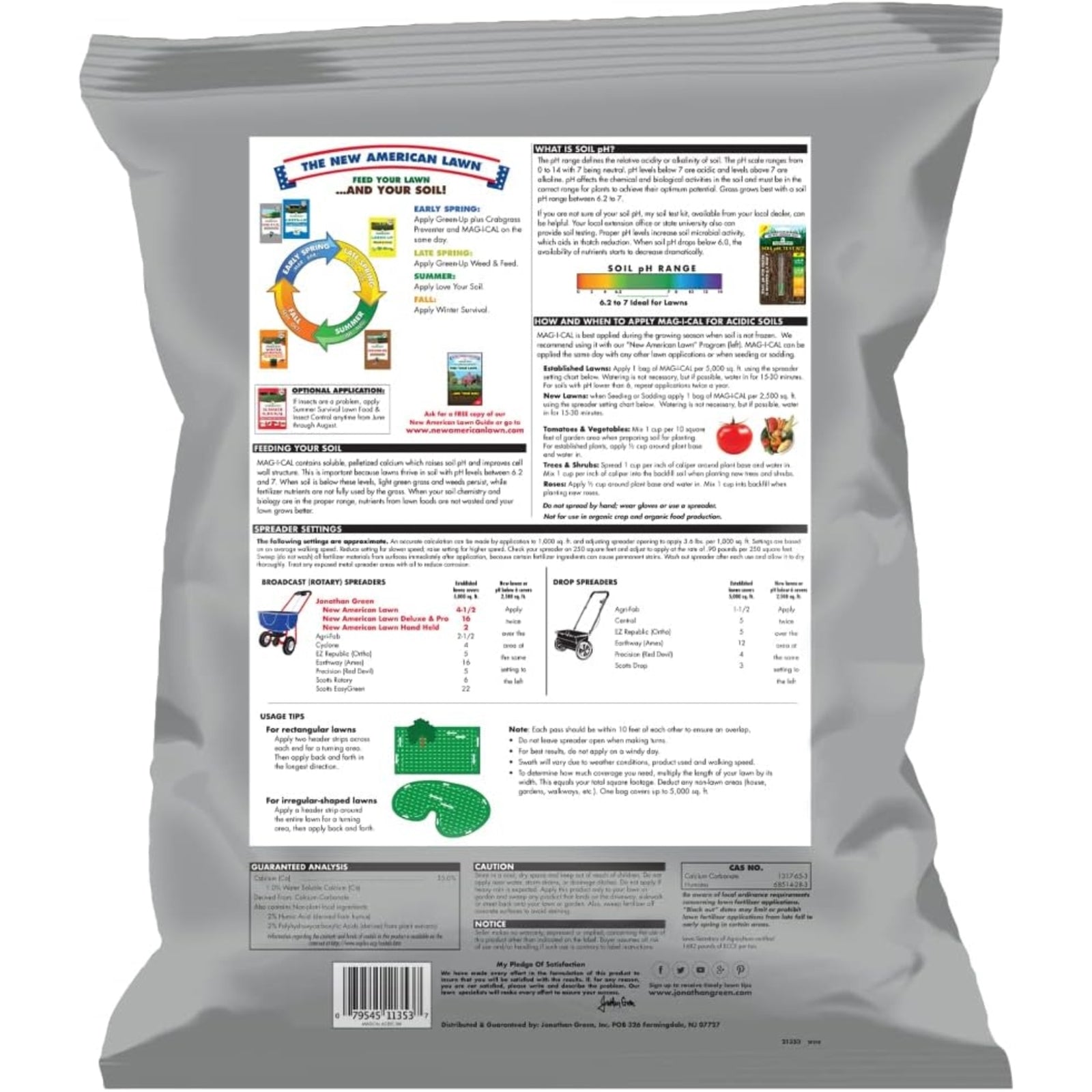 Jonathan Green (#11353) MAG-I-CAL for Lawns in Acidic + Hard Soils, 18# (2 Pack)