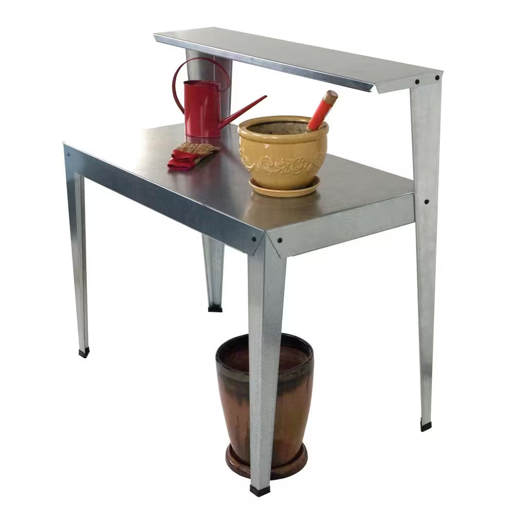 Potting Bench 44 In. W X 24 In. D X 44 In. H Galvanized Steel Silver GREENHOUSE Accessory