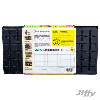 72 Cell Greenhouse Seed Starter Kit with 36Mm Peat Pellets