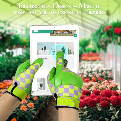 Microfiber Leather Gardening Gloves Thorn Proof Replacement for Weeding Digging Planting Pruning Touchscreen Use