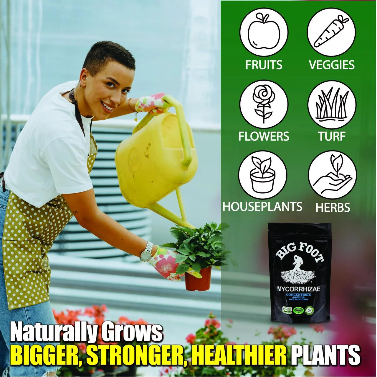 Mycorrhizae for Plants, Potted Plants and Gardens - Concentrate Fully Dissolves in Water, Year round Organic Fertilizer for Root Growth and Healthy Soil - 8 Ounces of Mycorrhizal Inoculant
