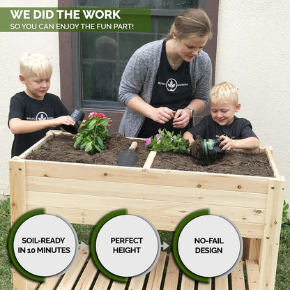 Cedar Raised Planter Box with Legs – Elevated Wood Raised Garden Bed Kit – Grow Herbs and Vegetables Outdoors – Naturally Rot-Resistant - Unmatched Strength Lasts Years (4X2)