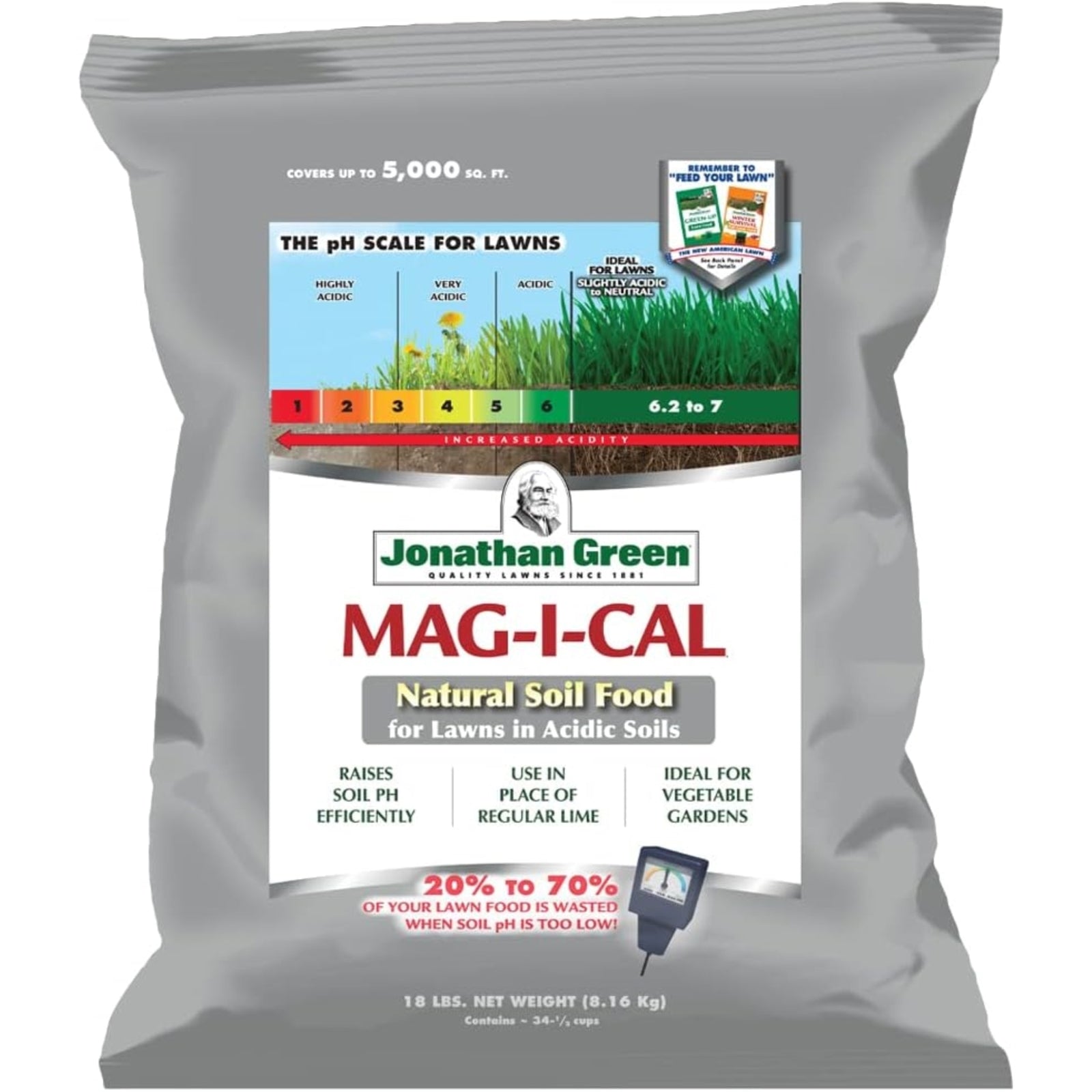 Jonathan Green (#11353) MAG-I-CAL for Lawns in Acidic + Hard Soils, 18# (2 Pack)