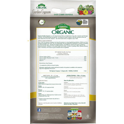 Espoma Organic Garden Gypsum Soil Conditioner, Loosens Clay Soils, 36 Lb Bag