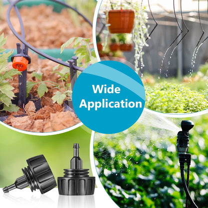 Retisee 12 Pcs 1/4 Inch Drip Irrigation Hose Connectors to 3/4 Inch Garden Fauce