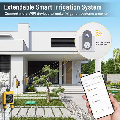 Smart Wi-Fi Water Timer for Garden Hose Faucet Sprinkler (Hub Included), Automatic Irrigation System