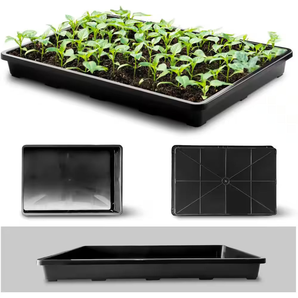 5-Pack Nursery Potting Tray for Seeds Starting Pot Collecting Drainage Water Black