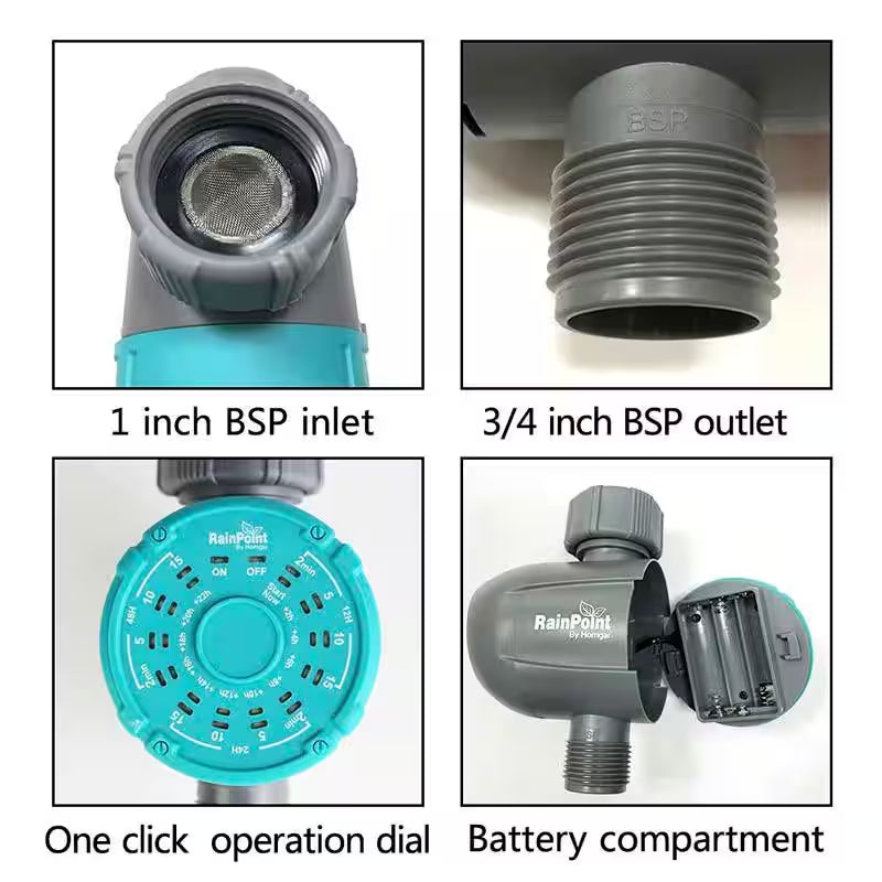 Outdoor One Key Set Automatic Garden Watering Timer Waterproof Irrigation System Controller, Blue