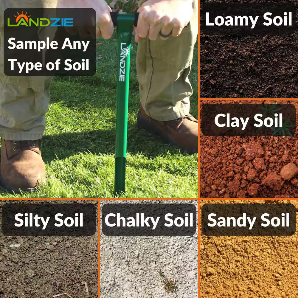 Soil Sample Probe with T-Handle-Soil Test Kits-Soil Sampler Aerator, Steel Frame-20 In. Sample Depth
