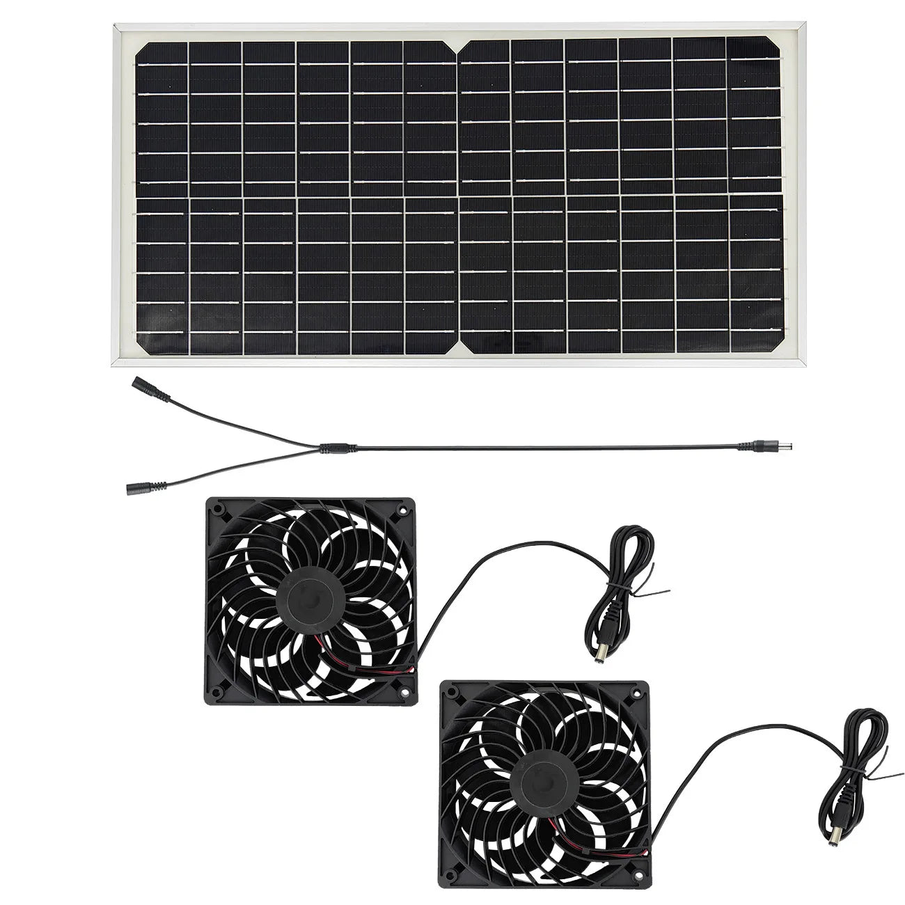 12V Solar Fan Durable Exhaust Kit with Photovoltaic Panel, No Wiring Required for Chicken Coop/Greenhouse/Pet Greenhouse