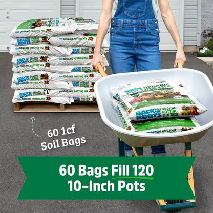Organic Bulk Potting Mix Soil Pallet (60 1 Cu. Ft. Bags) , Premium Moisture Control Blend with Organic Fertilizer