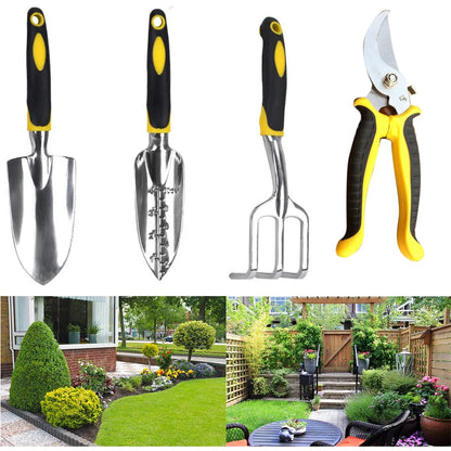 Garden Tools Set 5 Piece Floral Heavy Duty Gardening Tools with Pruning Shears / Hand Trowel / Transplanter / Hand Rake / Gardening Gloves