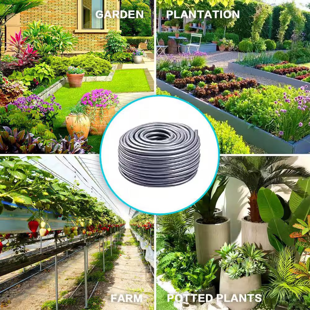 33 Ft. X 6Mm Drip Irrigation Hose, Flexible PVC Tubing for Garden, Yard, Hydroponics, Ponds, DIY Watering System