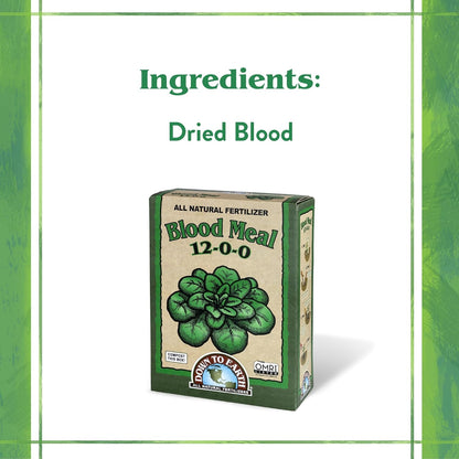 Organic Blood Meal - High Nitrogen Plant Food for Green Growth 12-0-0, 50 Lb