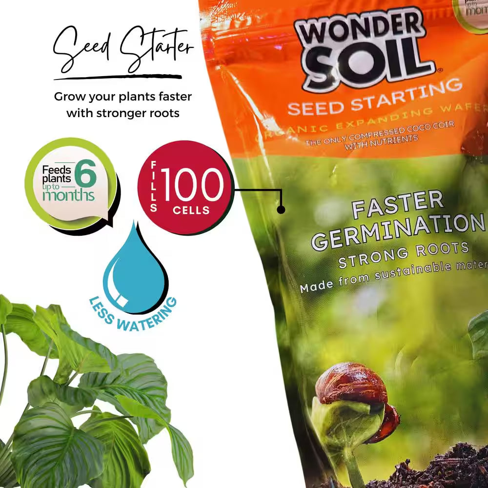 100 Premium Organic Expanding Coco Coir Seed Starting Soil Wafers