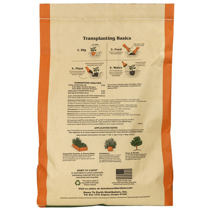 Down to Earth Organic Bio-Live 5-4-2 All Natural Fertilizer Mix, 25 Lbs