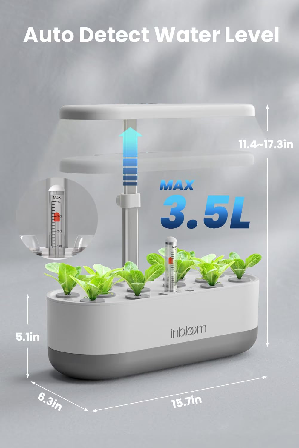 12-Pod Hydroponic Growing System – Indoor Garden with LED Grow Light & Pod Kit – Plant Germination Kit with 4.2L Water Pump for Faster Growth – Height Adjustable – Gardening Gift for Women