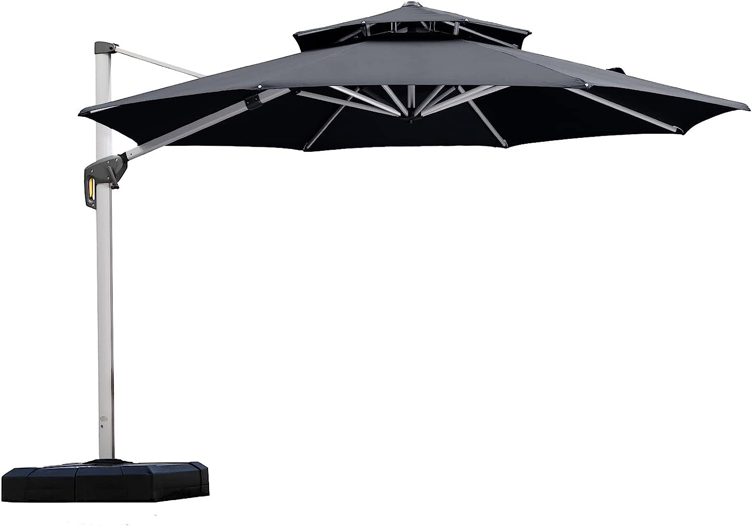 11 Feet Patio Umbrella Outdoor round Umbrella Large Cantilever Umbrella Windproof Offset Heavy Duty Sun for Garden Deck Pool Patio, Grey