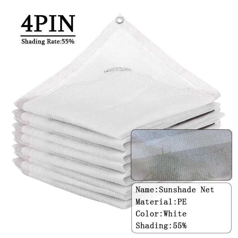White Plants Sunshade Net Garden Sun Shelter HDPE Fabric Shading 40~80% Privacy Screen Outdoor Shade Canopy UV Protection Awning