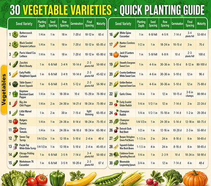 15 Pack Vegetable Garden Seeds - Deluxe Heirloom Variety Pack, Non-Gmo, Perfect for Home Gardening and Planting