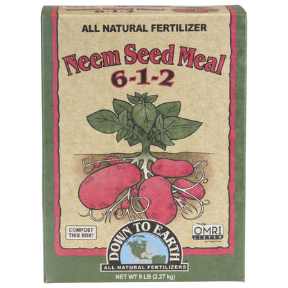 Down to Earth Organic Neem Seed Meal 6-1-2 All-Natural Fertilizer Mix, 5 Lbs