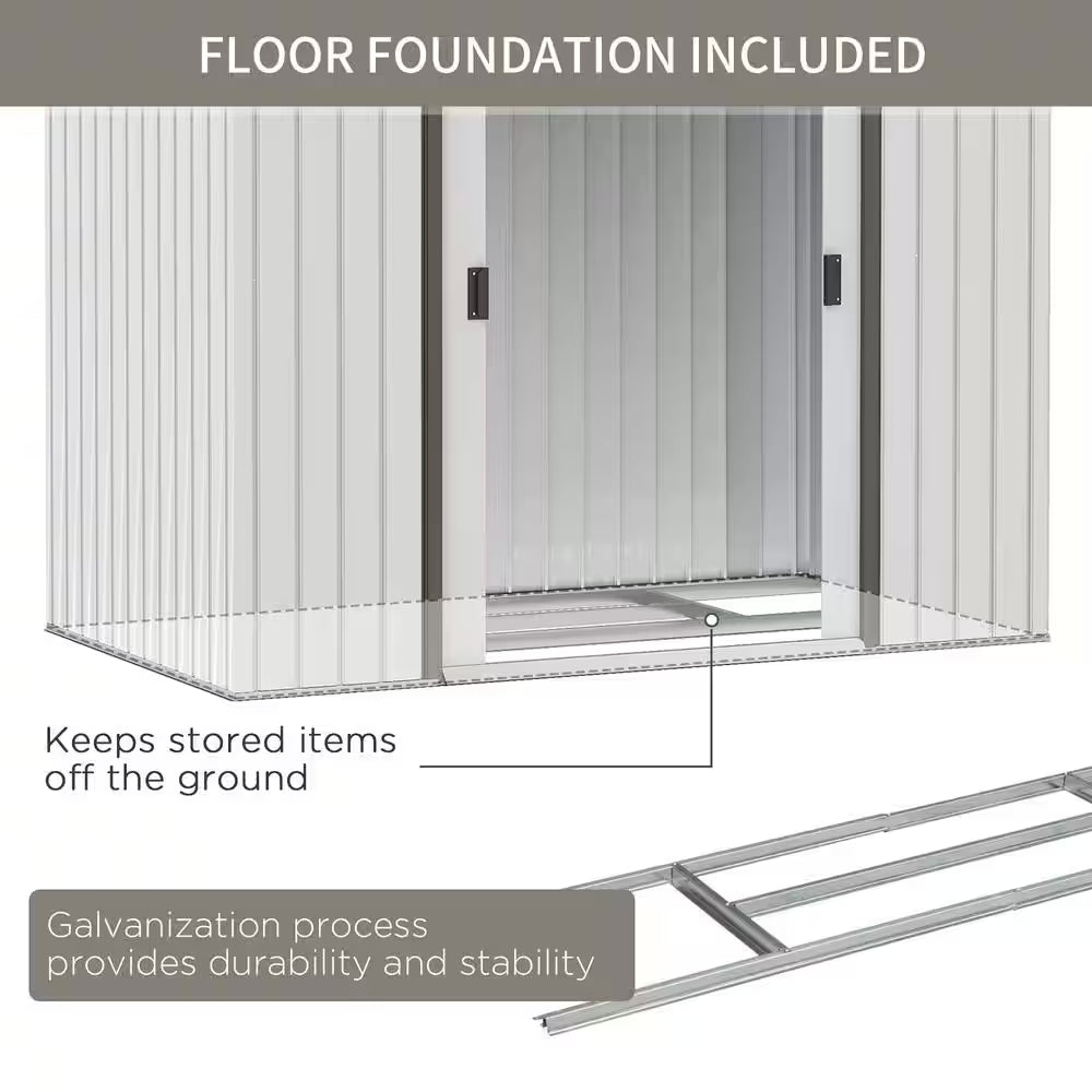 Majestic 7 Ft. W X 4 Ft. D Metal Shed with Double Sliding Doors (30 Sq. Ft.)