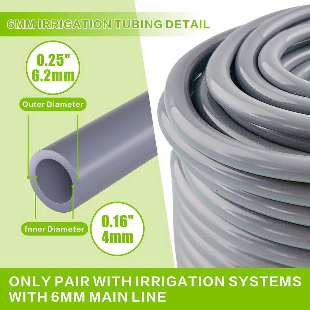 33 Ft. X 6Mm Drip Irrigation Hose, Flexible PVC Tubing for Garden, Yard, Hydroponics, Ponds, DIY Watering System