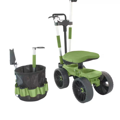 Wheelie Scoot with Tool Toter Handle, Bucket and Comfort Cushion