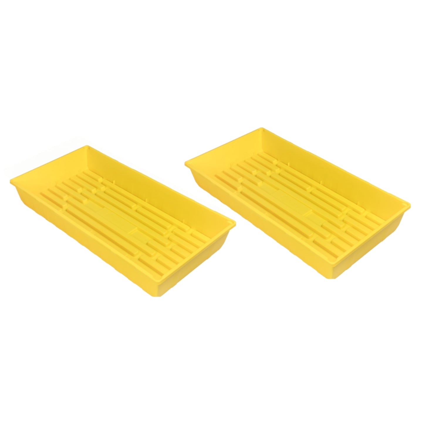 SUNPACK 10” X 20” Mega Plastic Seed Starting Tray, Yellow, 2.5” (Pack of 2)