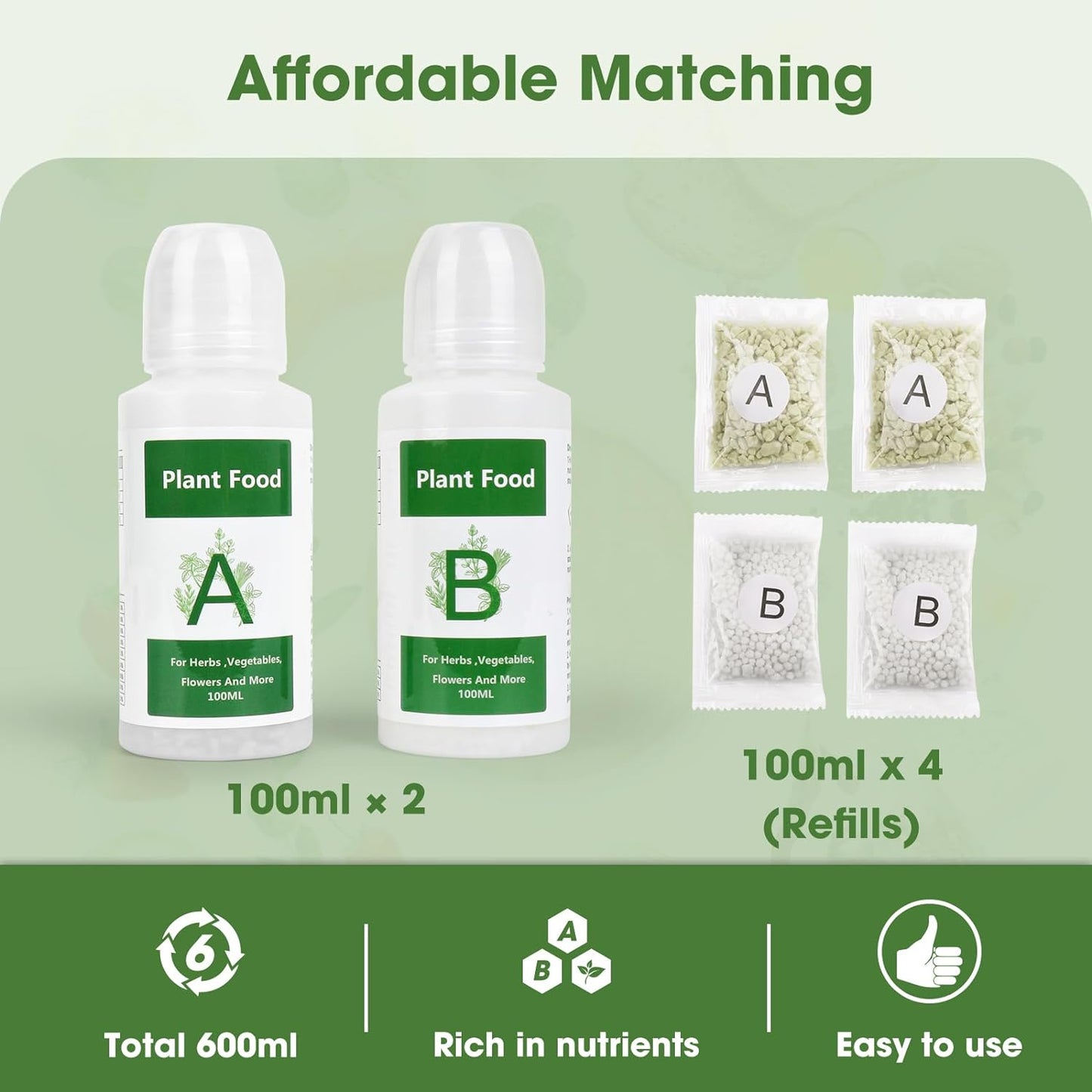600ML Hydroponics Plant Food, Hydroponics Growing System Nutrients