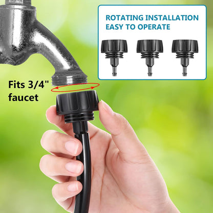 Retisee 12 Pcs 1/4 Inch Drip Irrigation Hose Connectors to 3/4 Inch Garden Fauce