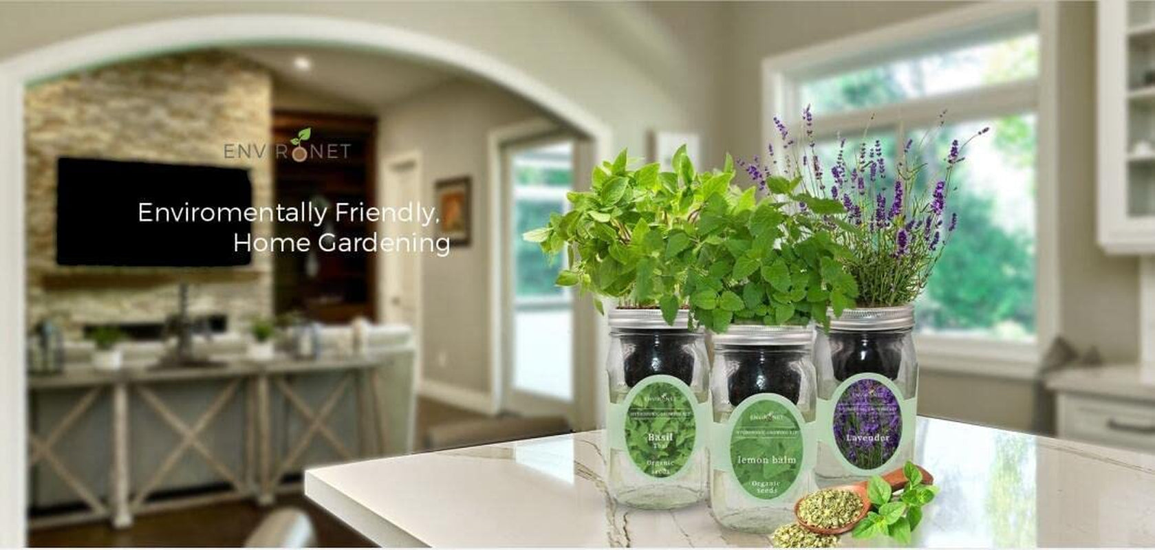 Hydroponic Herb Growing Kit, Self-Watering Mason Jar Herb Garden Starter Kit Indoor, Windowsill Herbs Garden, New Christmas Grden Gift for Mom (Tarragon)