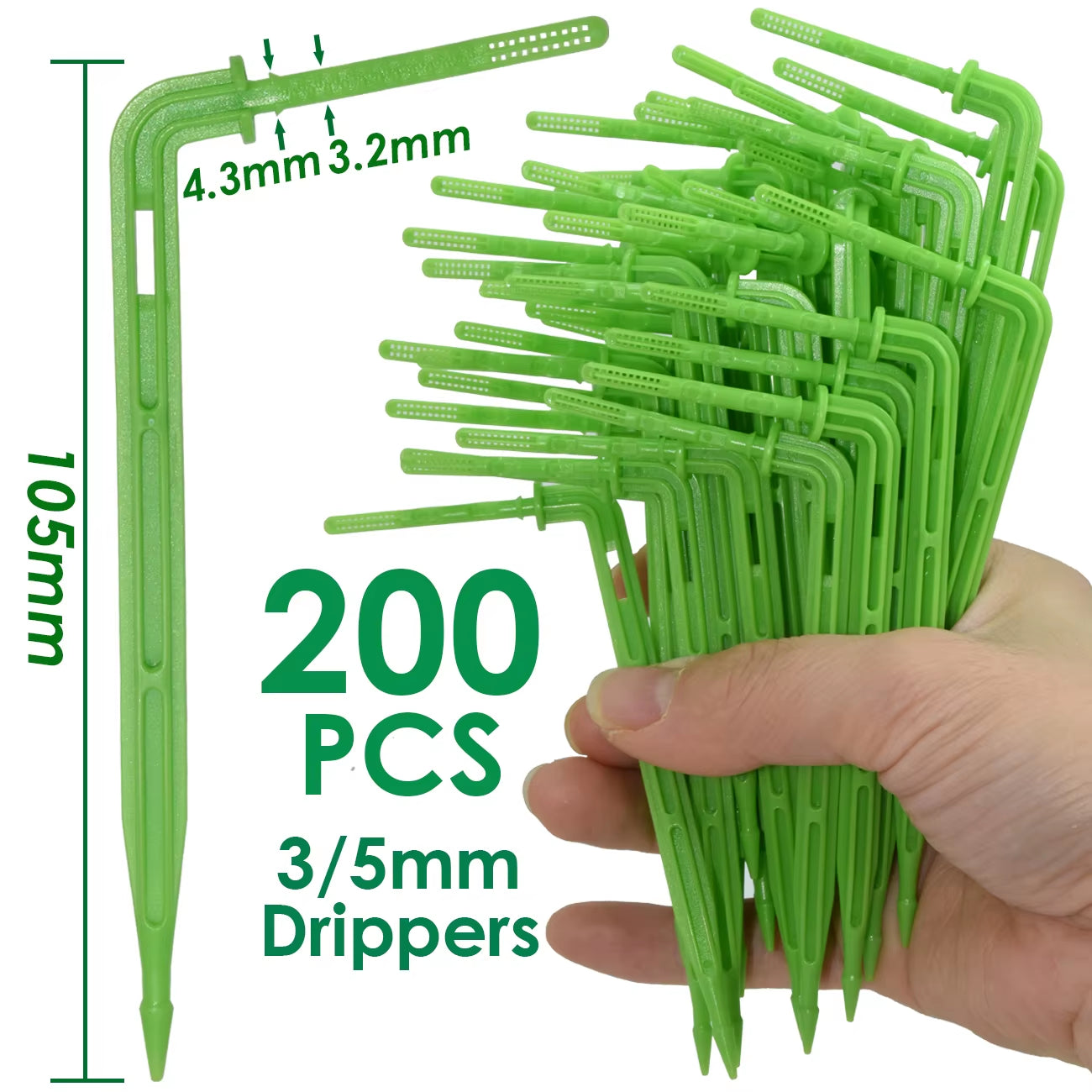 Greenhouse Drip Irrigation 4-Way 3/5Mm 2-Way Drip Arrow Transmitter Garden Automatic Watering System Potted Plant 10/20Set
