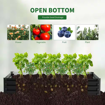 Portable Greenhouse Cover W/Raised Garden Bed and 2-Roll-Up Windows Metal Mini Greenhouse 71 In. X 35 In. X 45 In.