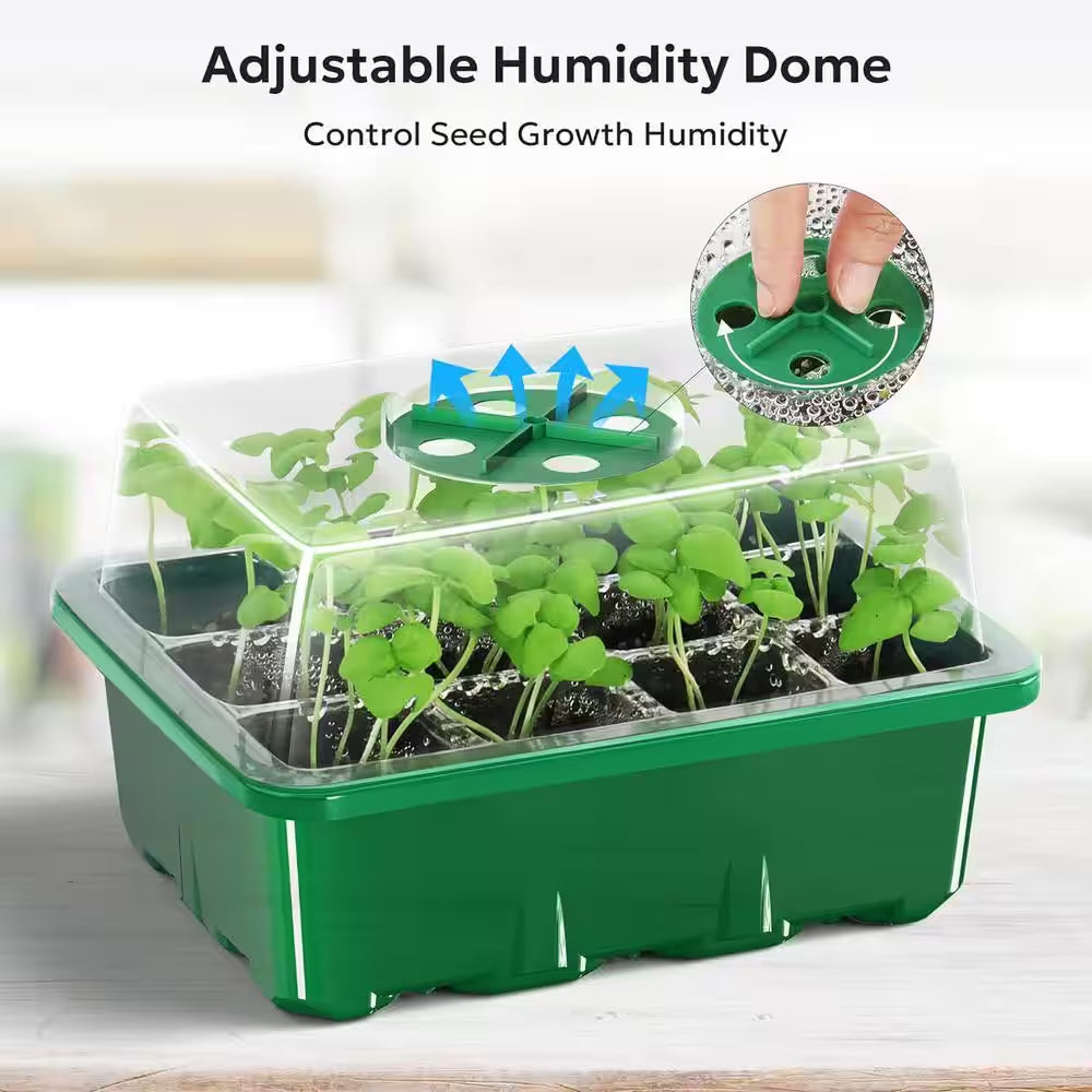 10 Packs Seed Starter Tray Kit with Humidity Dome and Base Includes Mini Greenhouse Germination Trays Plastic
