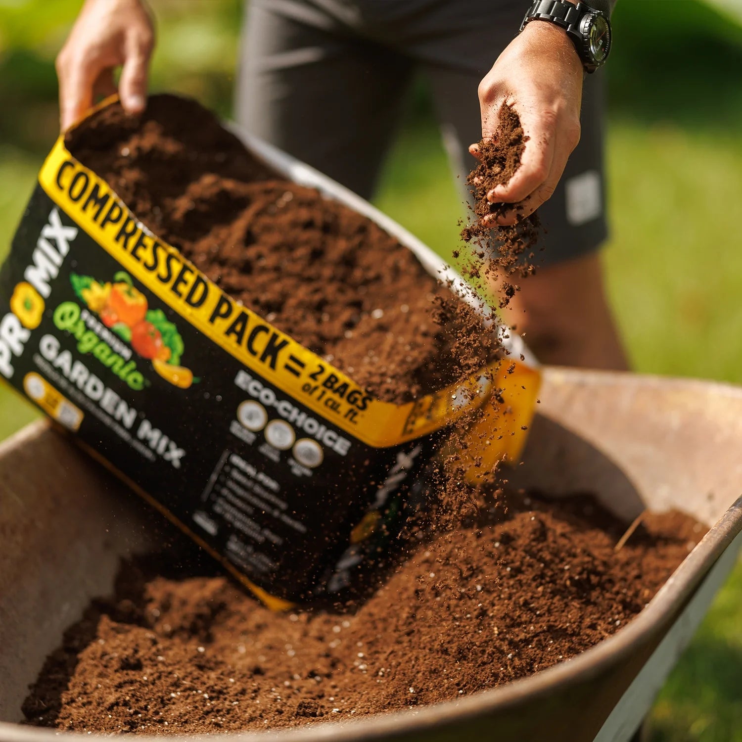 Premium Organic Garden Soil Mix, 2 Cu Ft Compressed Bale