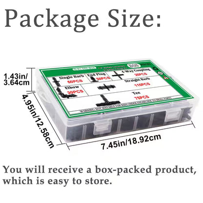 340 Piece 1/4 In. Drip Irrigation Kit with Barbed Connectors for Garden, Lawn, and Flower Pot