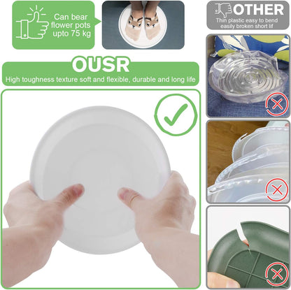 Plant Saucer 8 Inch of 3 Pack Drip Tray White for Indoors and Outdoor Durable Thicker Plastic Plant Tray (8 Inch)