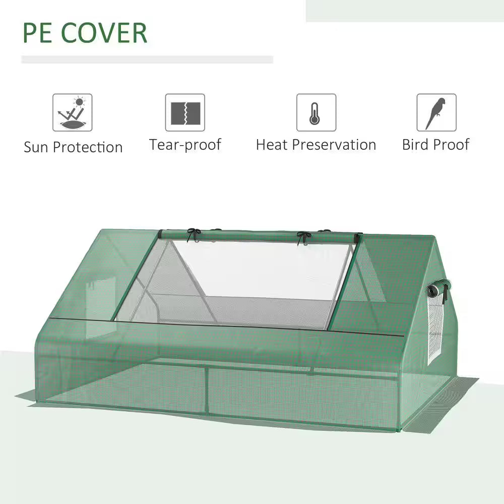71 In. X 55 In. X 32 In. Mini Tunnel Greenhouse, Garden Planting Shed, Outdoor Flower Planter Warm House, Green