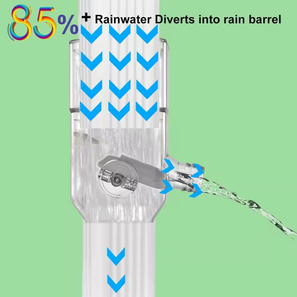 Downspout Rainwater Diverter with Adjustable Valve and 4 Ft. Hose for 3 In. X 4 In. and 2 In. X 3 In. Downspout