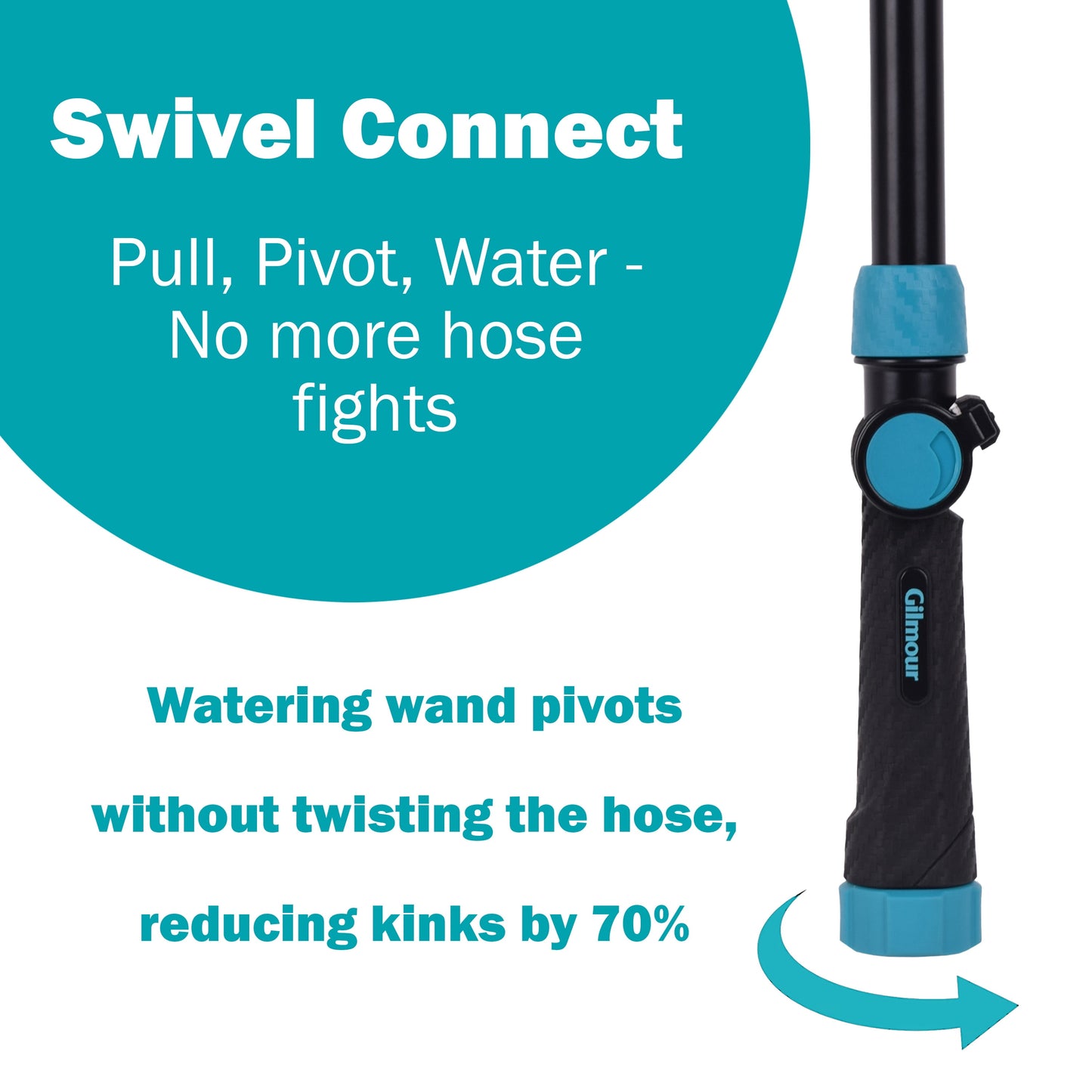 19” Heavy Duty Watering Wand with Swivel Connect, Thumb Control, 5 Pre-Set Spray Patterns, Ergonomic Non-Slip Grip