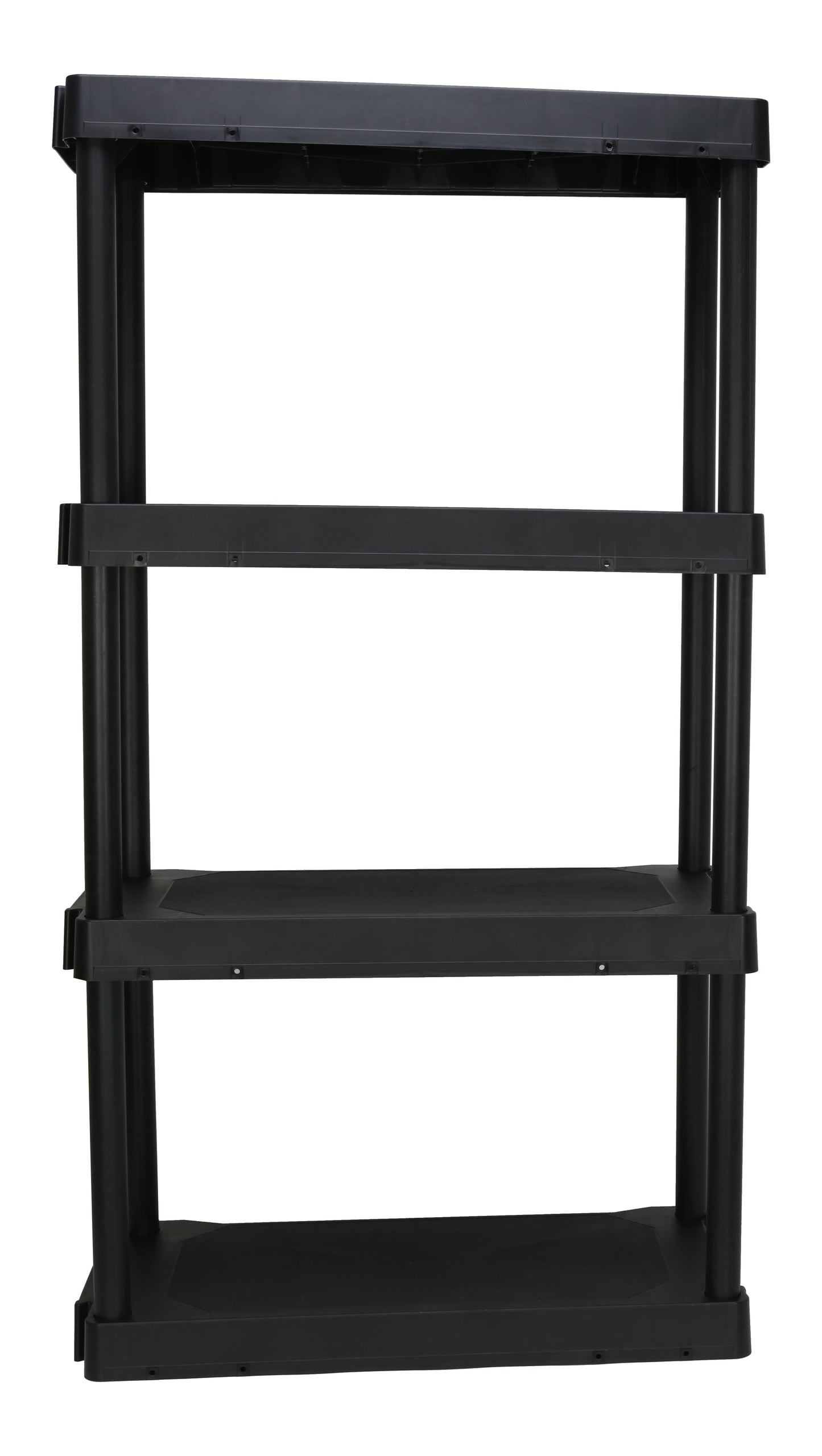 Black Plastic 4-Tier Shelving Unit, 280 Lb Capacity, 56.2X30X13.8 Inches
