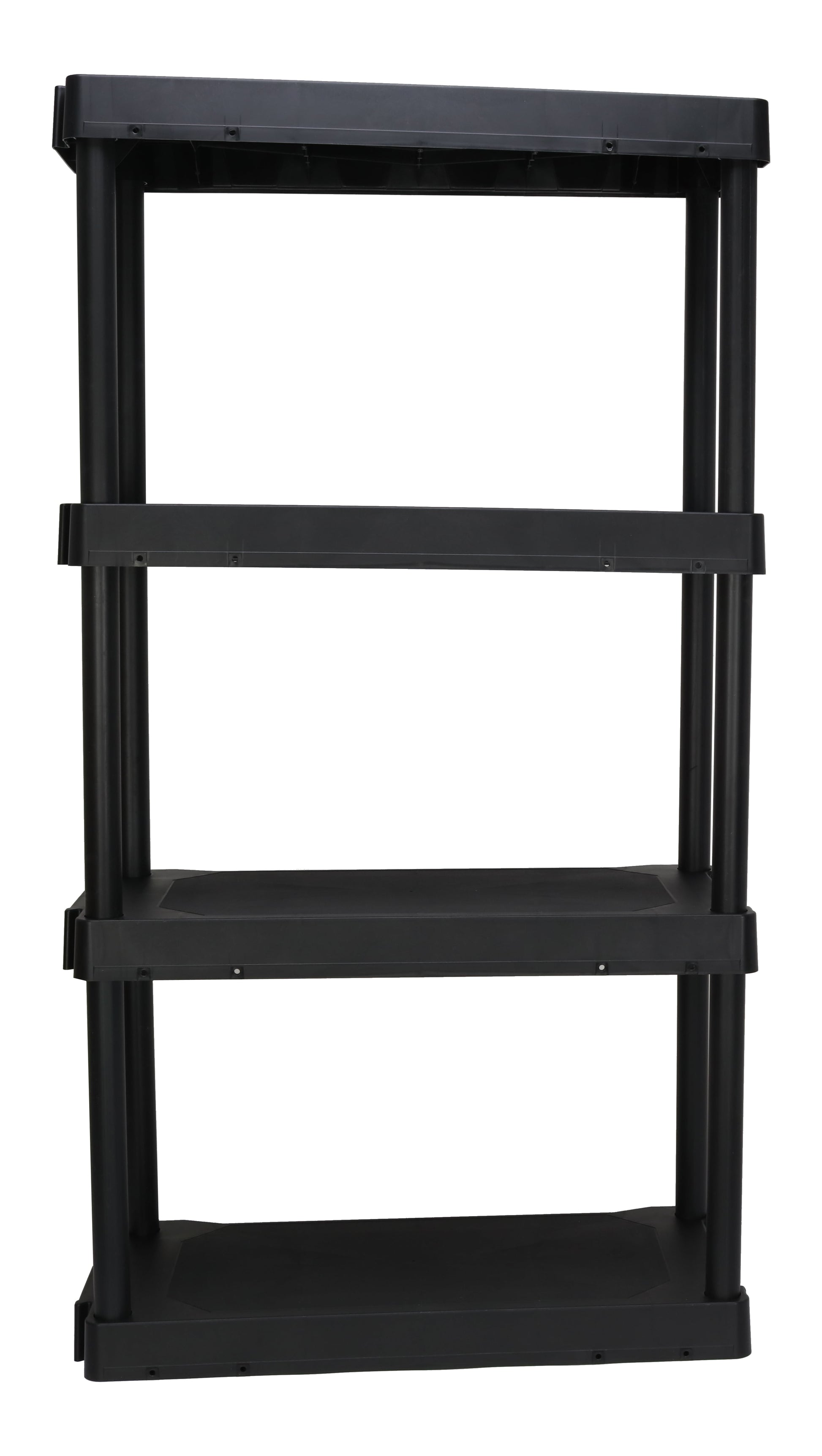 Black Plastic 4-Tier Shelving Unit, 280 Lb Capacity, 56.2X30X13.8 Inches