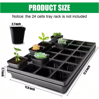 5-Pack Nursery Potting Tray for Seeds Starting Pot Collecting Drainage Water Black