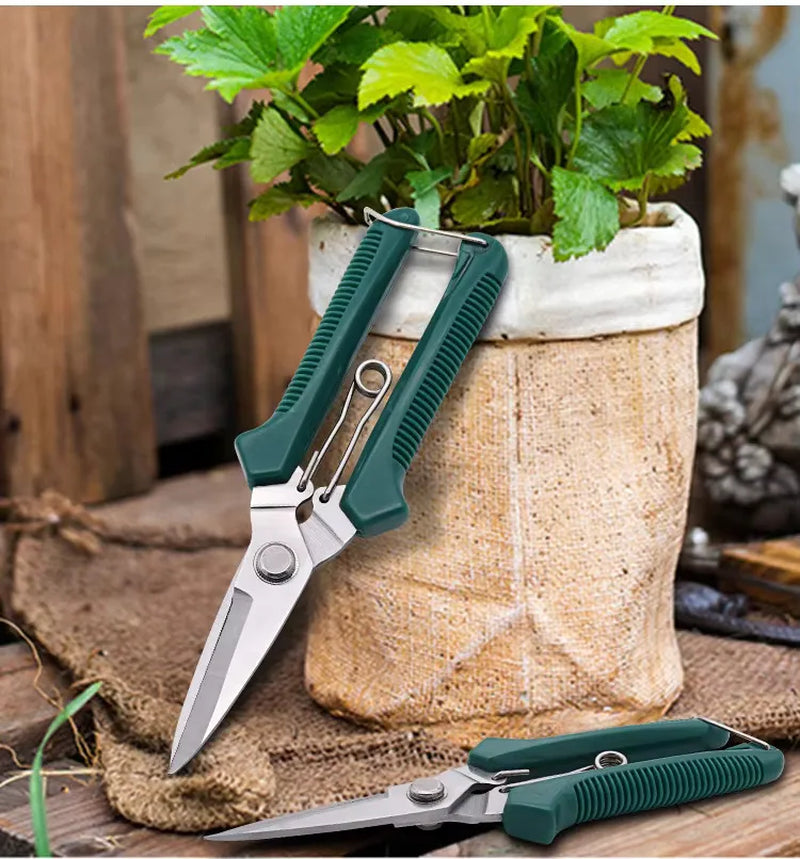 Straight Head Pruning Shears Non-Slip Handlestainless Steel Outils Manuels Household Bonsai Garden Scissors Pruing Shear
