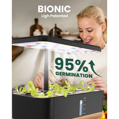 13 Pods Indoor Hydroponic Garden Planter with 5L Water Tank and Smart Growth Light, Vegetable Growing System Kit