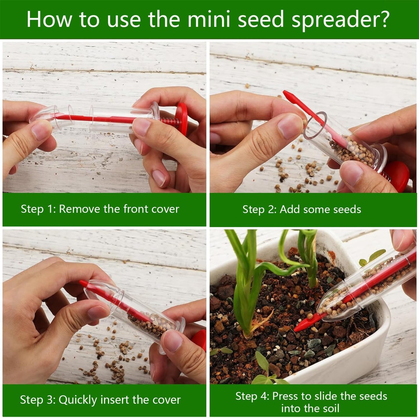17 PCS Mini Seed Spreader, New Mini Gardening Spreaders, Mini Sowing Seed Dispen