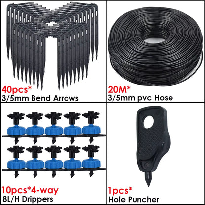 Greenhouse Drip Irrigation 4-Way 3/5Mm 2-Way Drip Arrow Transmitter Garden Automatic Watering System Potted Plant 10/20Set