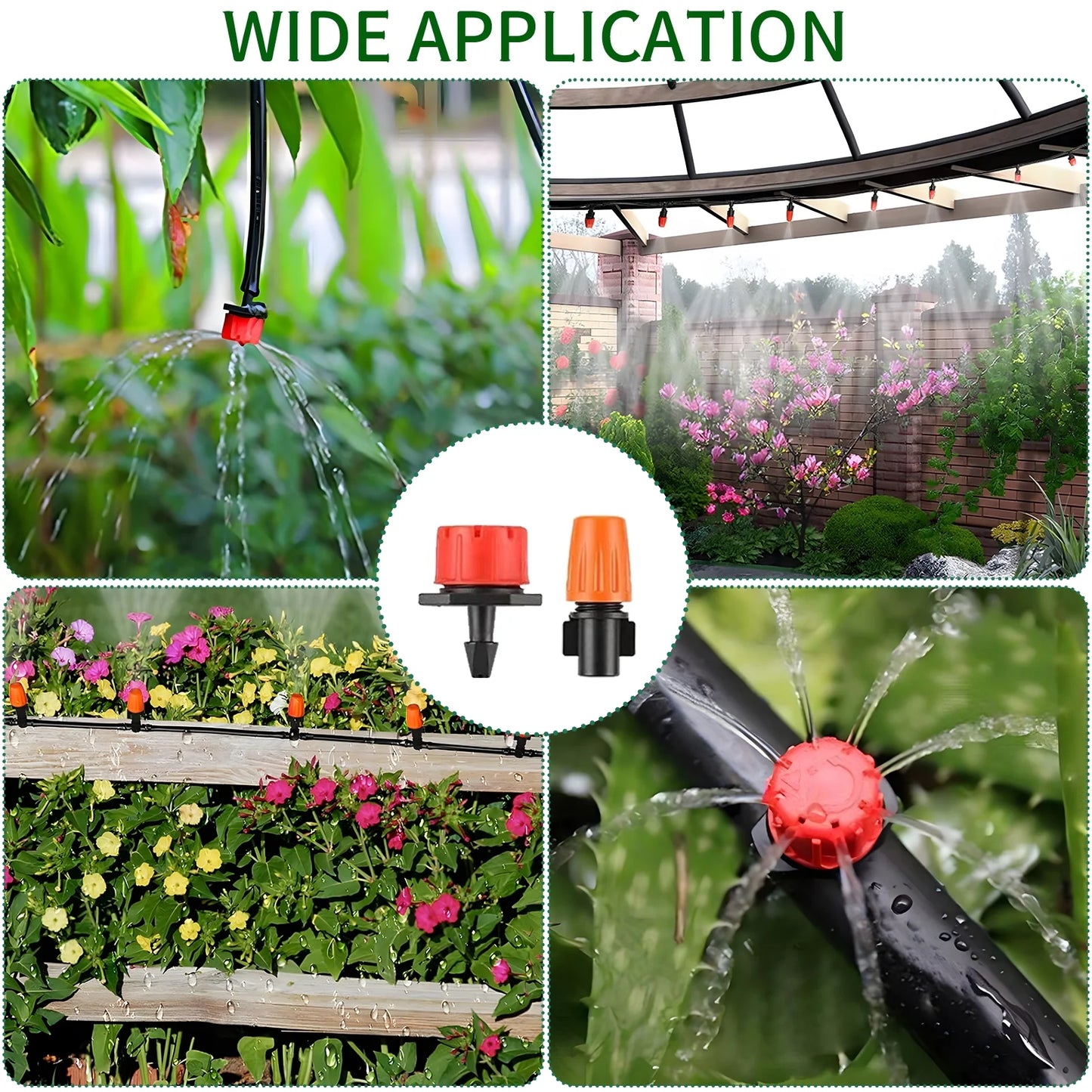 Drip Irrigation System Kit, 164FT/50M Drip Irrigation Tubing 201PCS Garden Irrigation System, Automatic Micro Watering Misting System for for Garden, Greenhouse, Flower Bed, Patio, Lawn